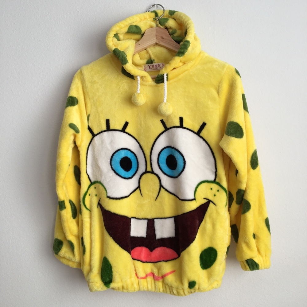Spongebob Face Fluffy Pajama Hoodie